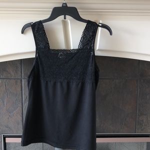 Lace front black cami